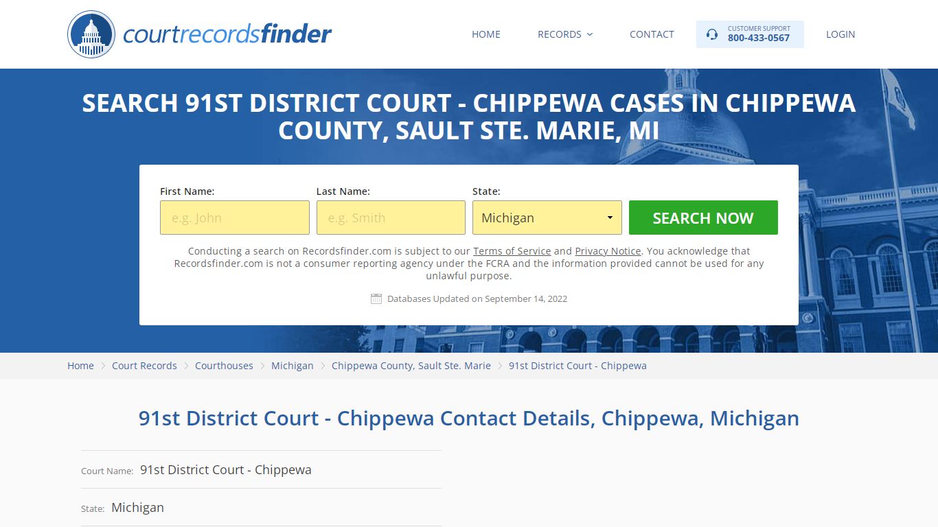 91st District Court - Chippewa Case Search - RecordsFinder