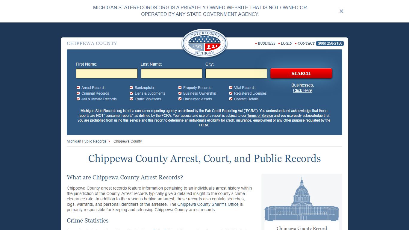 Chippewa County Arrest, Court, and Public Records