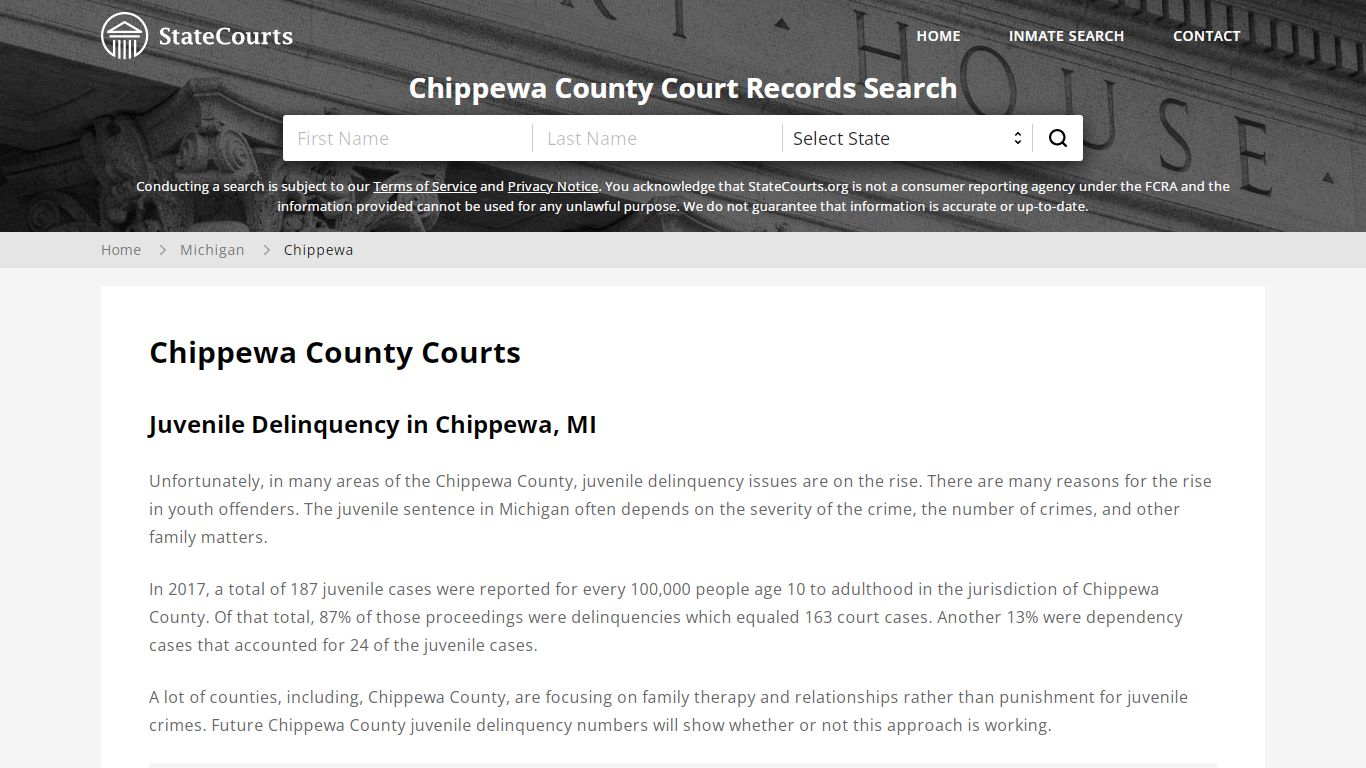 Chippewa County, MI Courts - Records & Cases - StateCourts